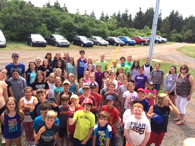 group shot of happy campers at Camp Geddie