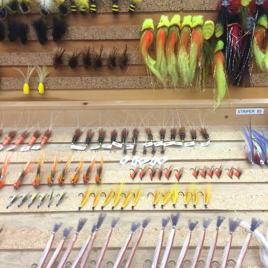 Display of fishing flies