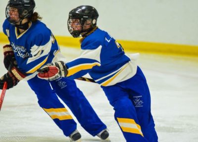 Lindsay on the ice during Ringette practice