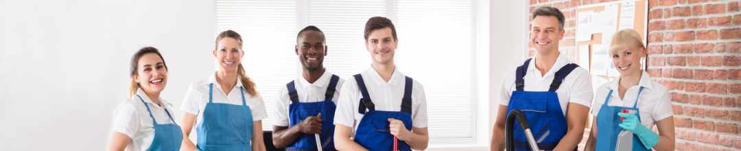 A group of janitorial workers